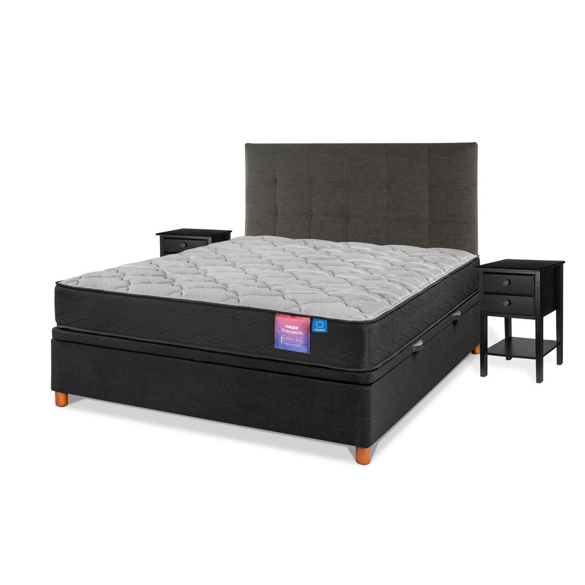 FLEX - Cama Baúl 2 plazas Americana Therapedic Plus Negro
