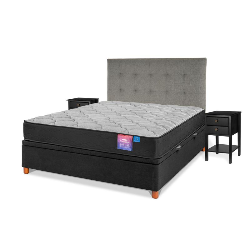 FLEX - Cama 2 Plazas Box Spring Therapedic Plus Negro