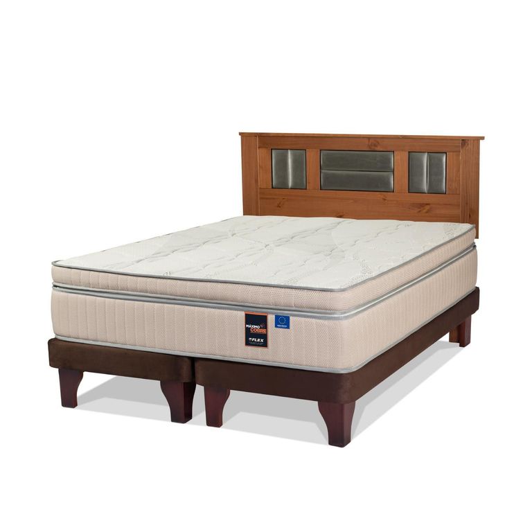 Cama 2 plazas Europea Maximo Cobre Café