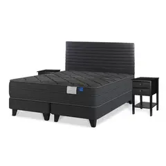 FLEX - Cama Europea Black King Base Dividida 180x200 cm /Respaldo Modern Grafito