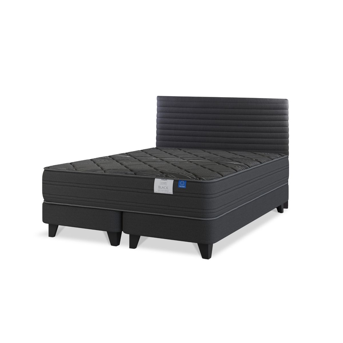 FLEX - Cama Europea Black King  Base Dividada 180x200 cm/Respaldo modern Grafito