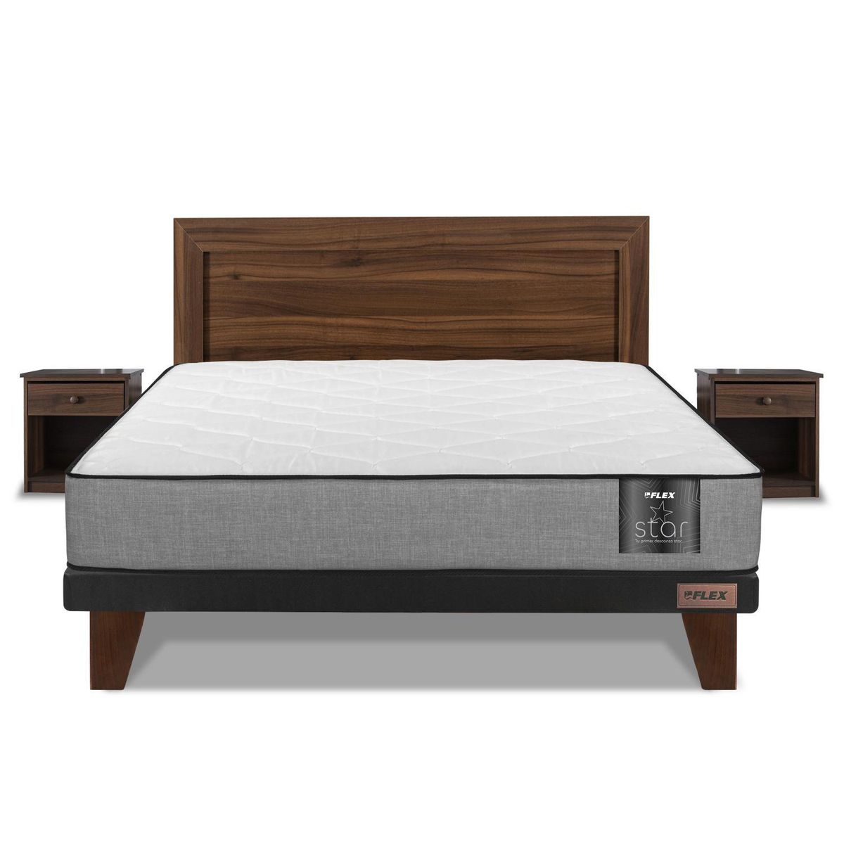 FLEX - Cama Europea Flat Star 2 Plazas Base normal 150x190 cm/Set Asturias