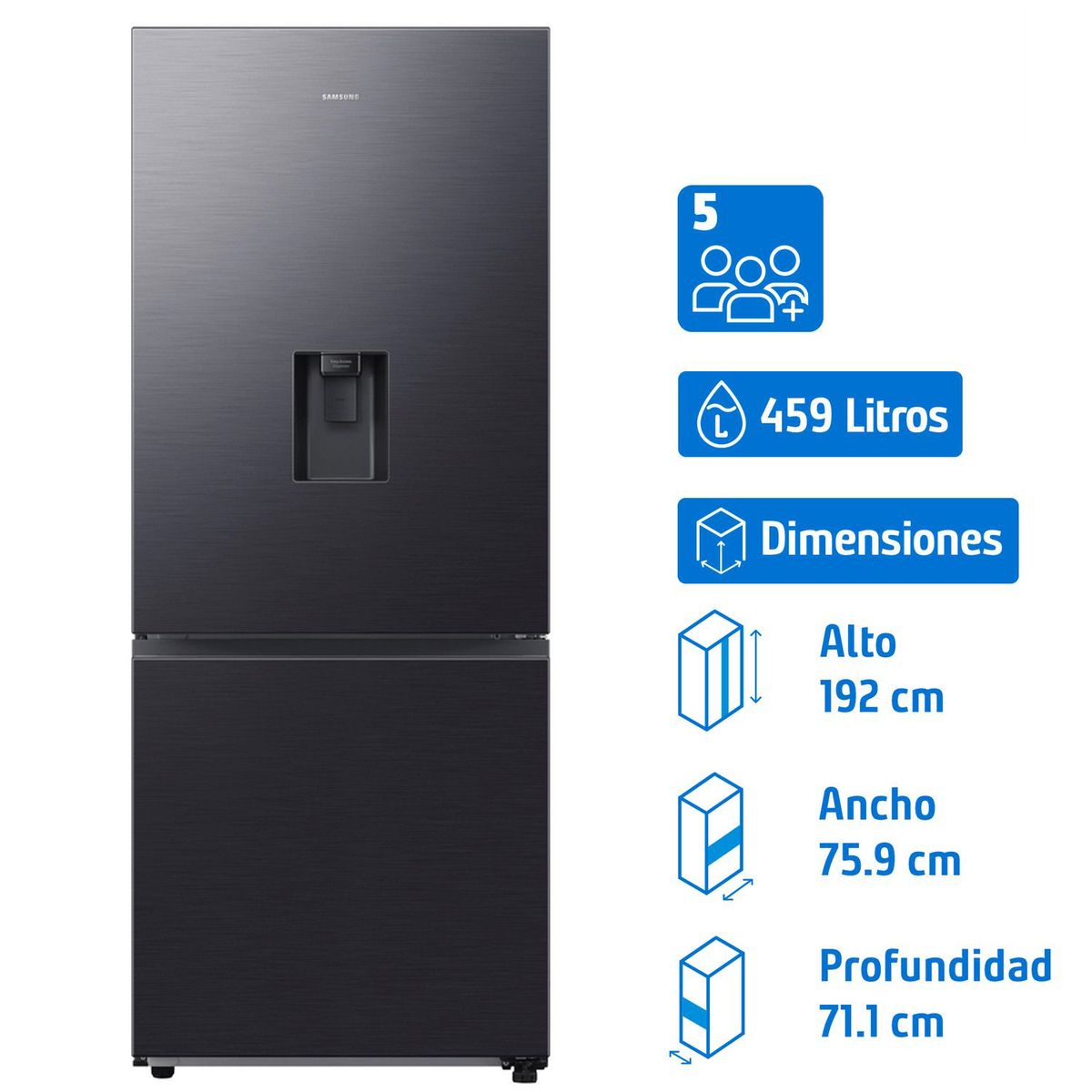 SAMSUNG - Refrigerador Bottom Freezer No Frost 459 Litros RB50DG6320B1ZS