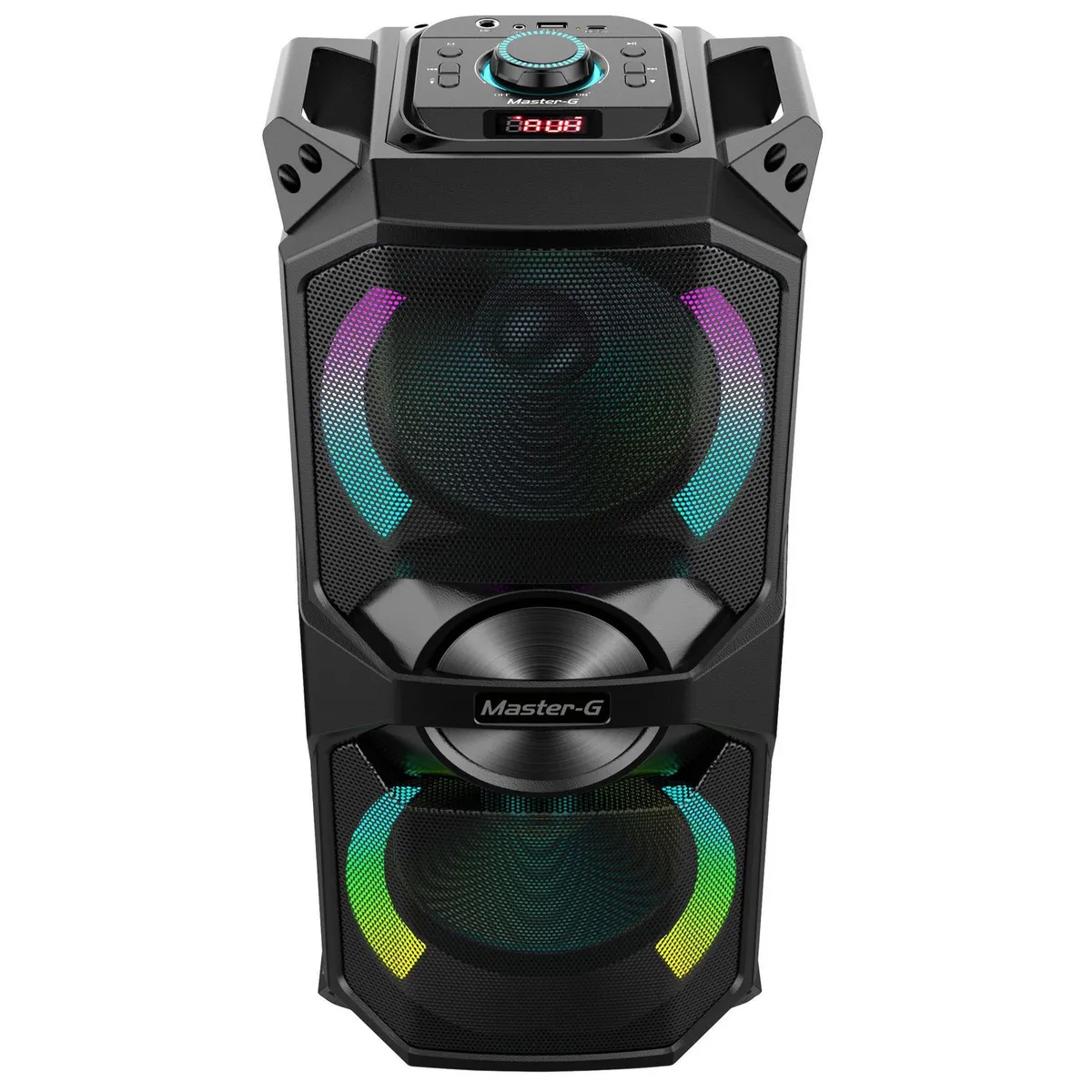 MASTER G - Parlante karaoke bluetooth 6.5" x2 20w rms Luxor