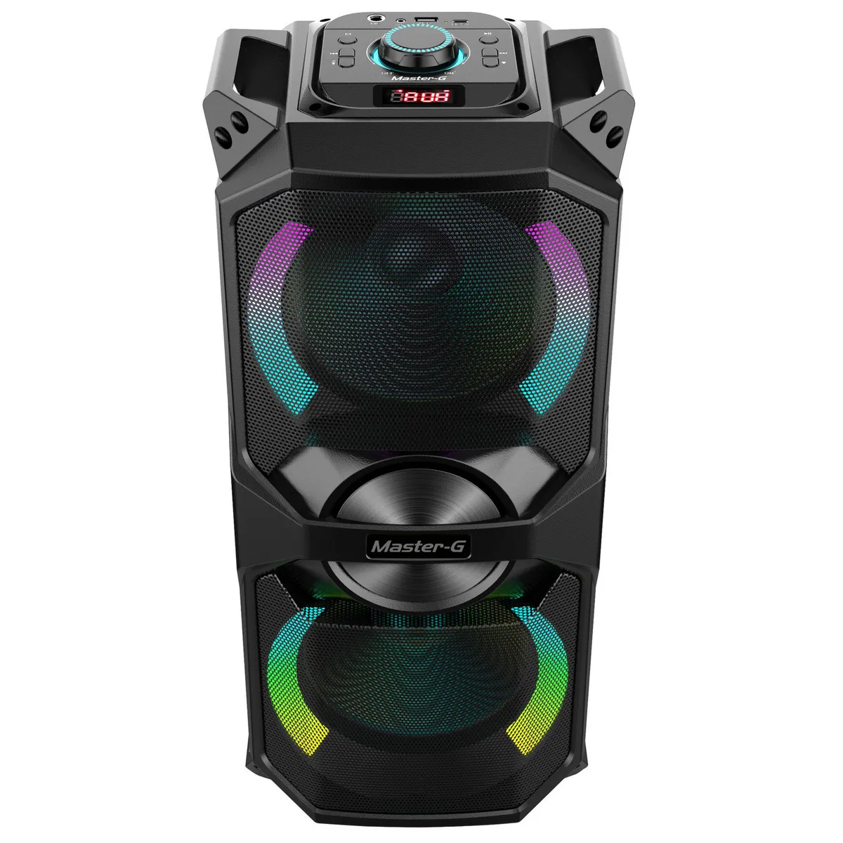 MASTER G - Parlante karaoke bluetooth 6.5" x2 20w rms Luxor
