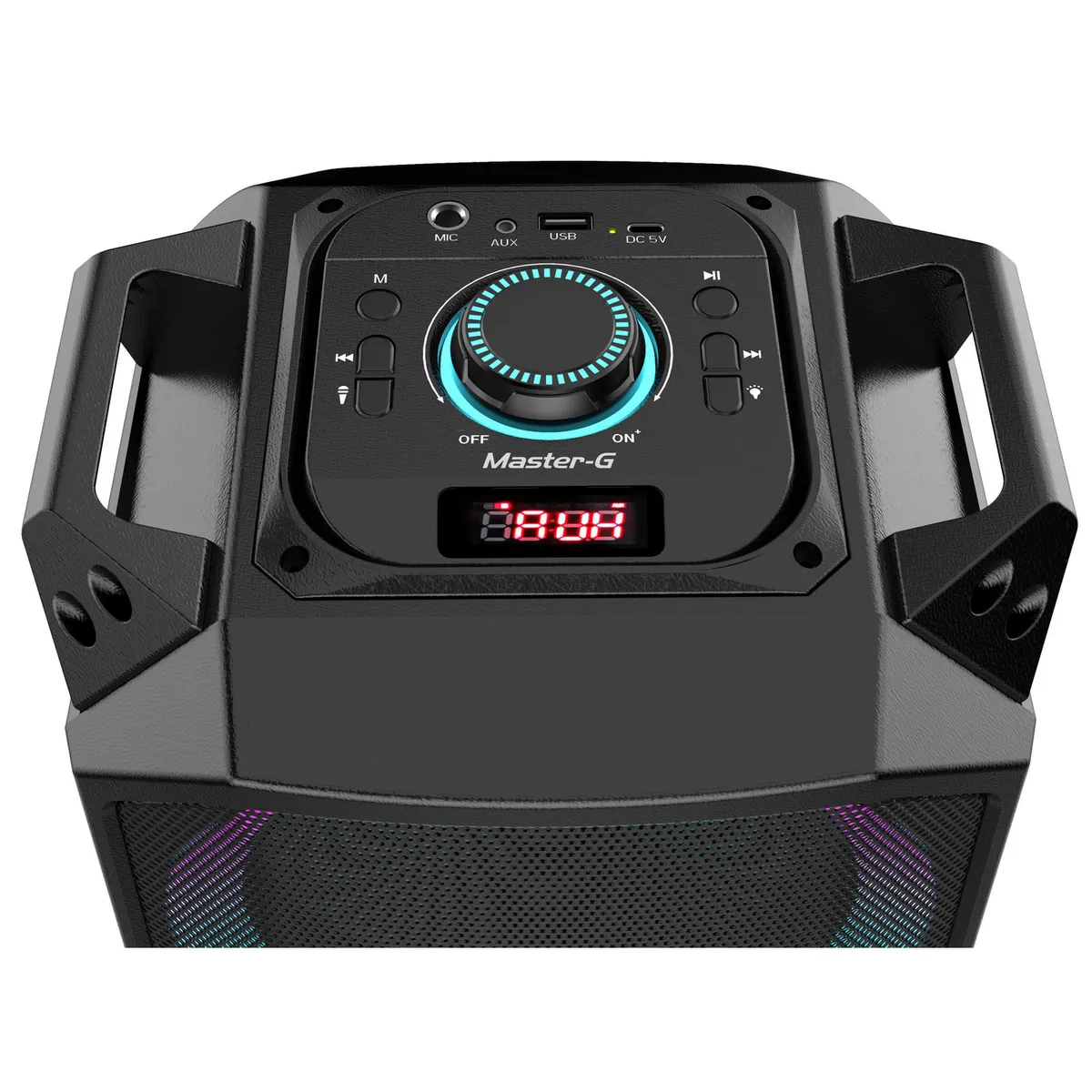MASTER G - Parlante karaoke bluetooth 6.5" x2 20w rms Luxor