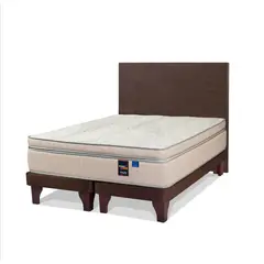 FLEX - Cama Europea Maximo Cobre King/Respaldo Tapizado Chocolate