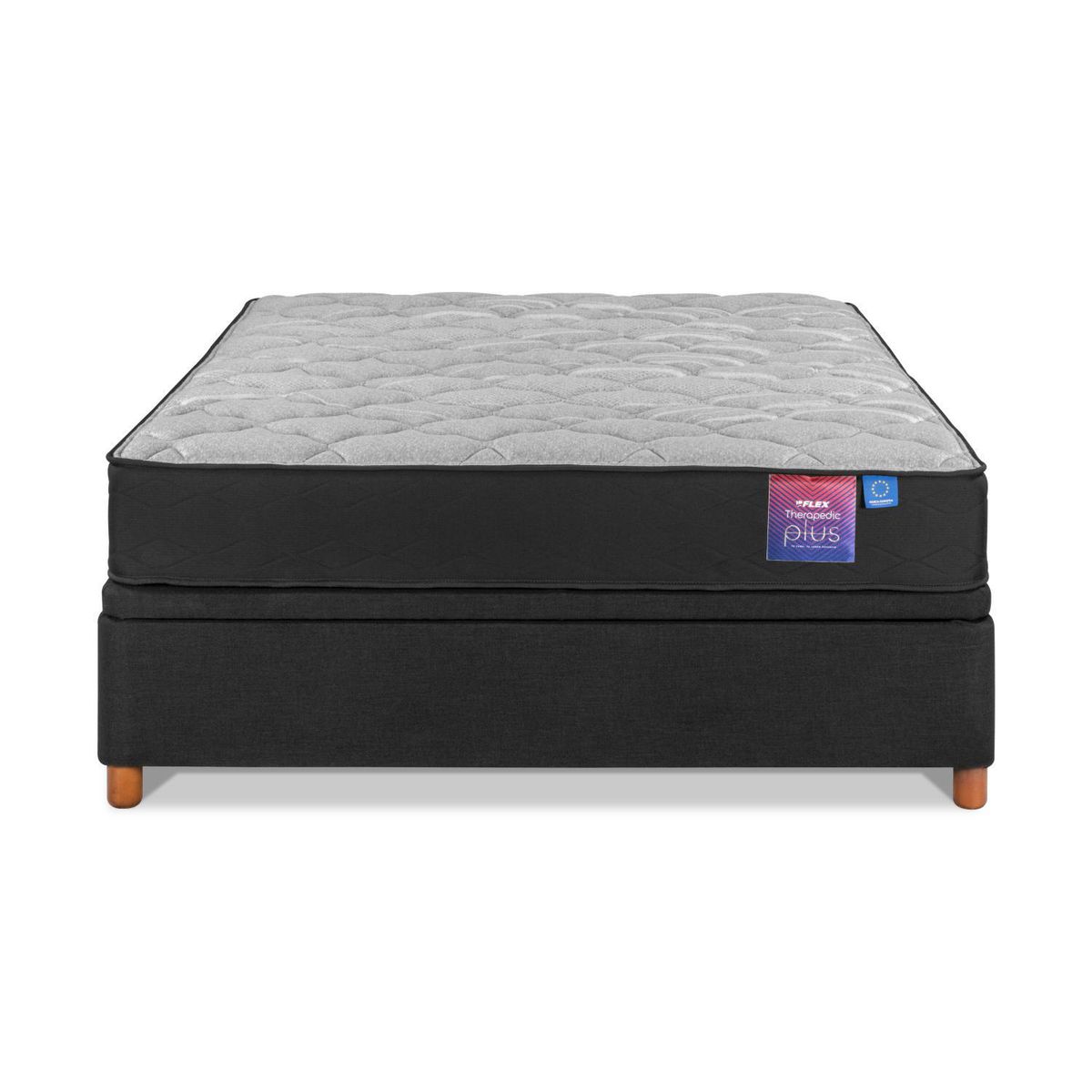 FLEX - Cama Baúl 2 plazas Box Spring Therapedic Plus Negro
