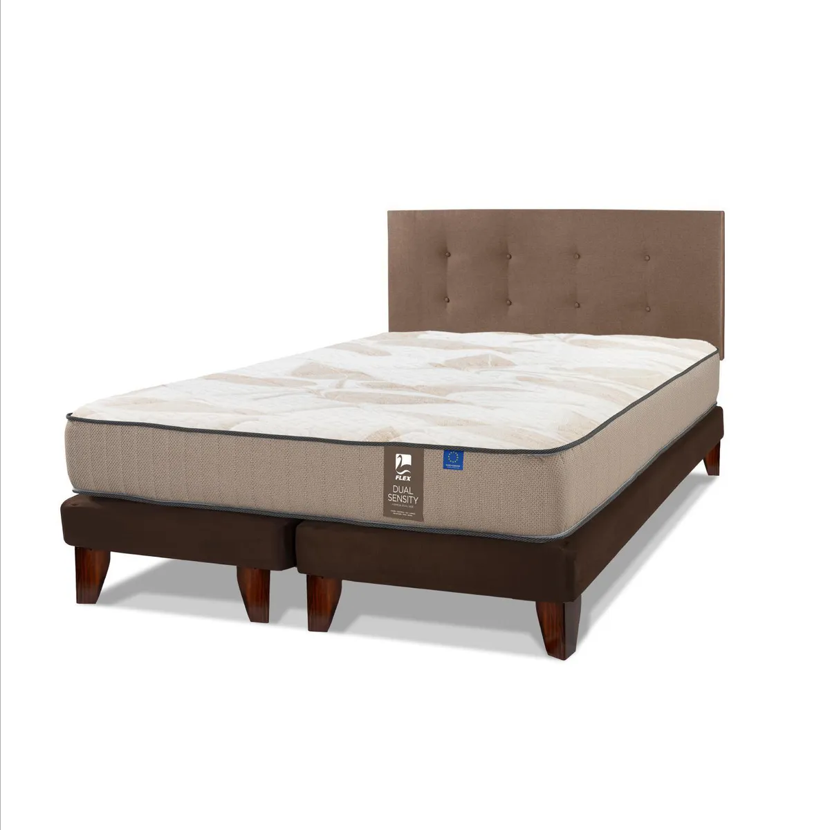 FLEX - Cama Europea Dual Sensity King/Respaldo Royal Café