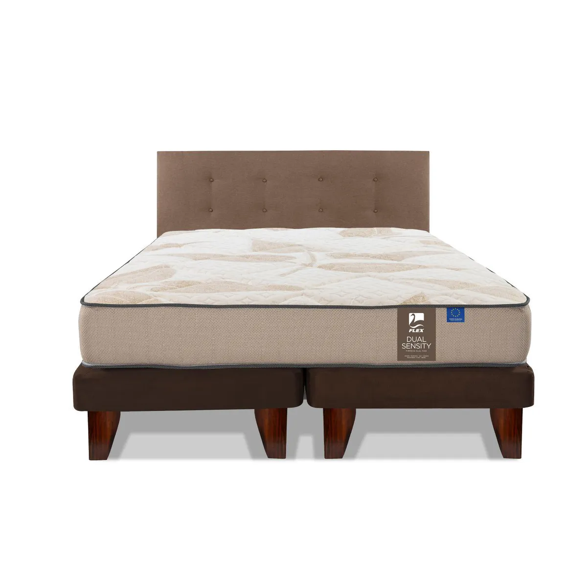 FLEX - Cama Europea Dual Sensity King/Respaldo Royal Café