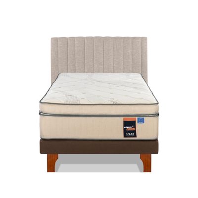 Imagen 2 del producto Cama Europea Máximo Cobre 1.5 Plaza/Respaldo Tubular Beige