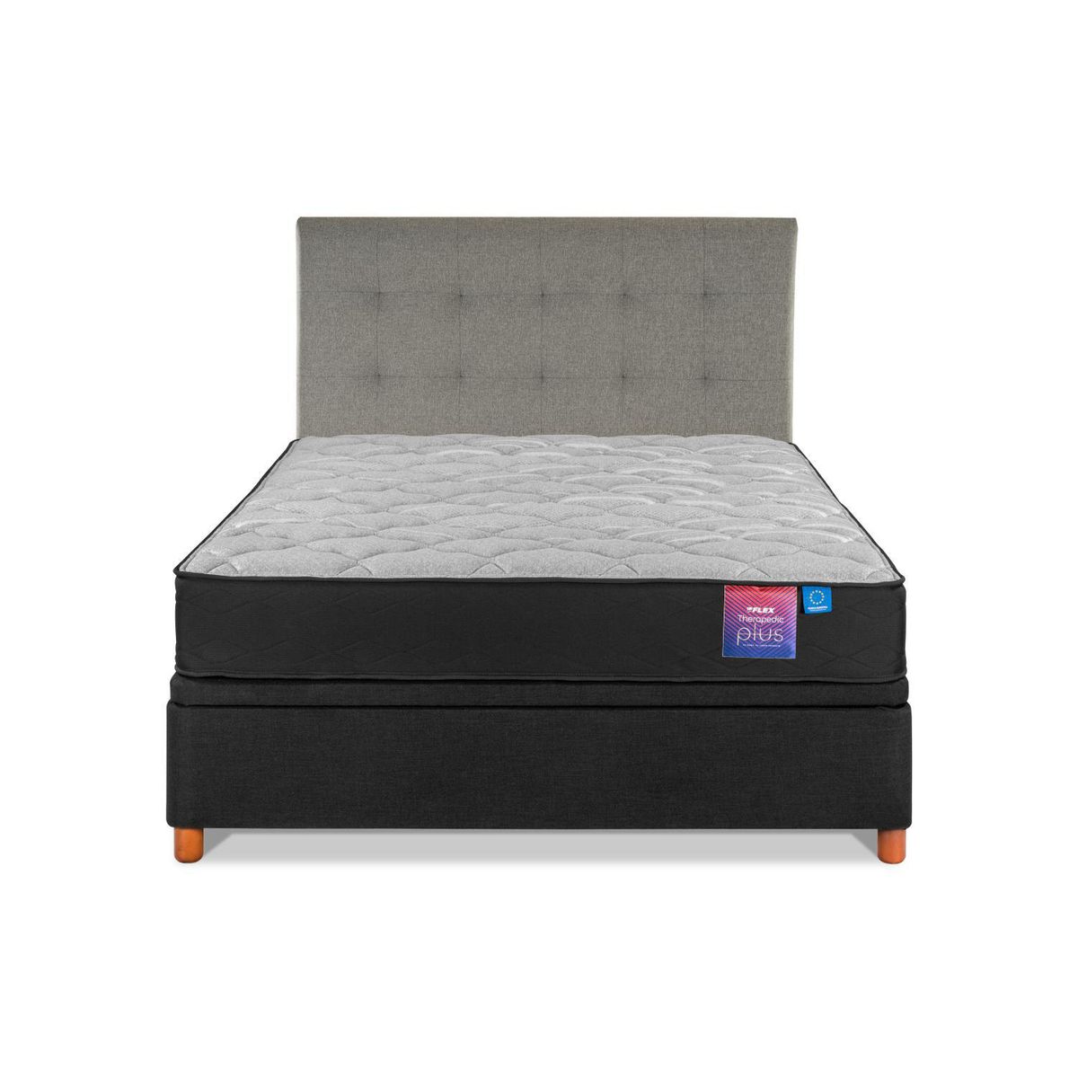 FLEX - Cama Baúl 2 plazas Box Spring Therapedic Plus Negro