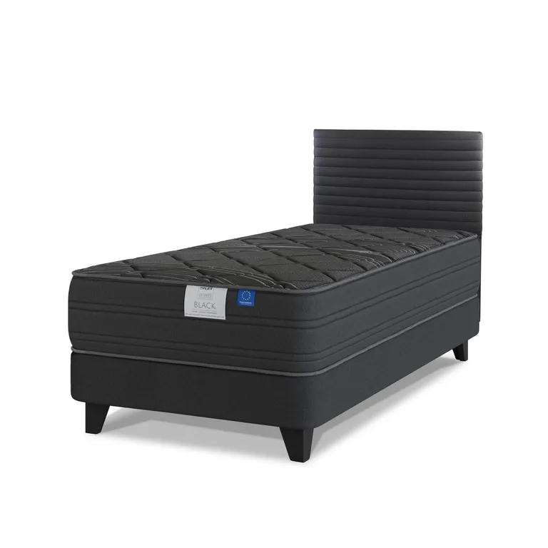 Cama 1.5 plazas Europea Black Gris