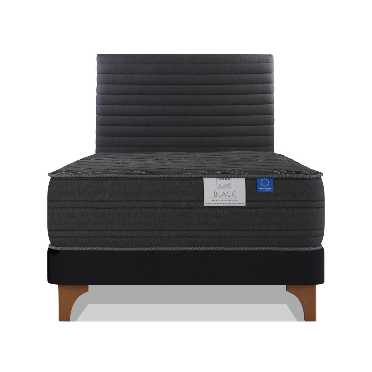 FLEX - Cama 1.5 plazas Europea Black Grafito