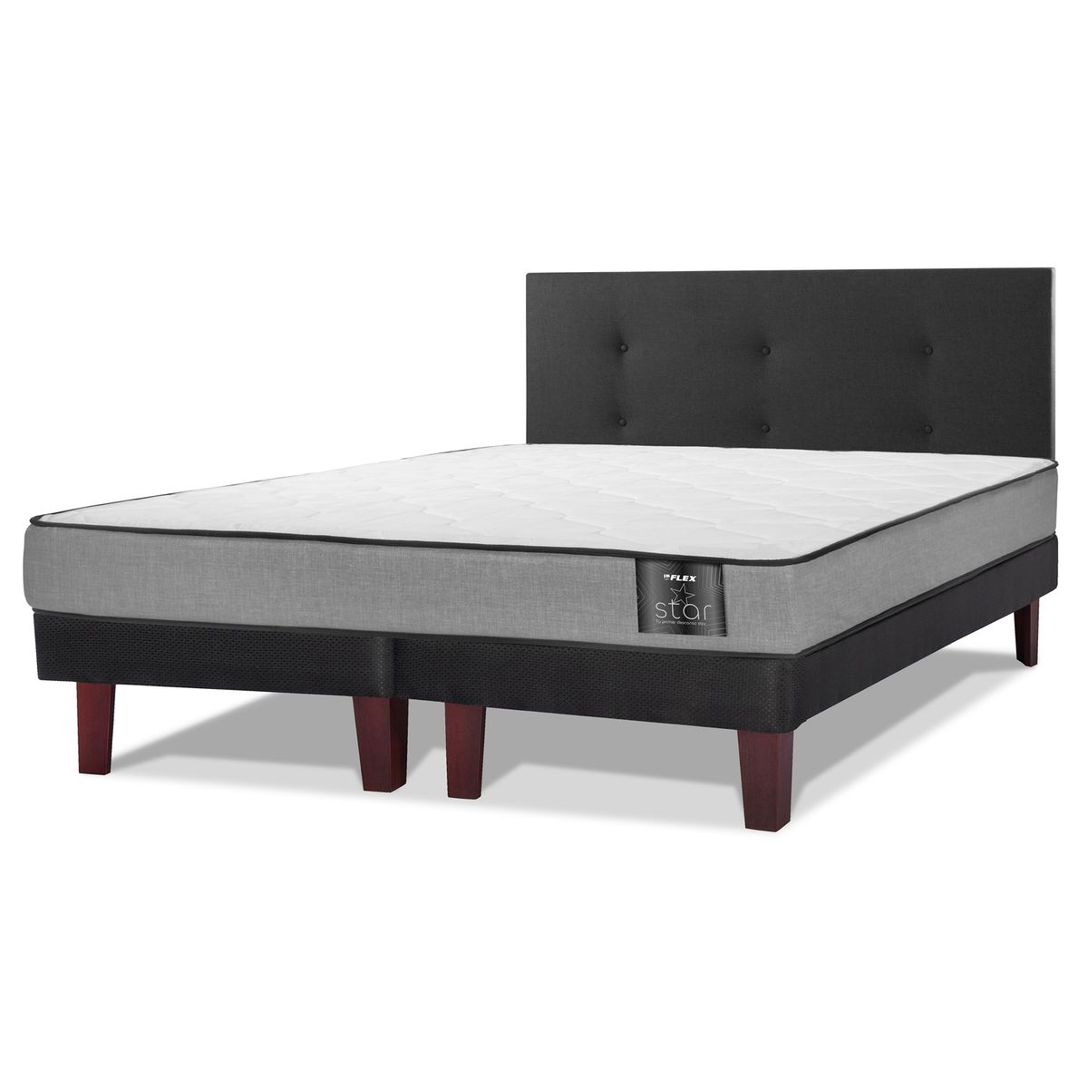FLEX - Cama 2 plazas Europea Star Gris