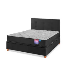 FLEX - Cama Baúl 2 Plazas/Respaldo Royal Negro
