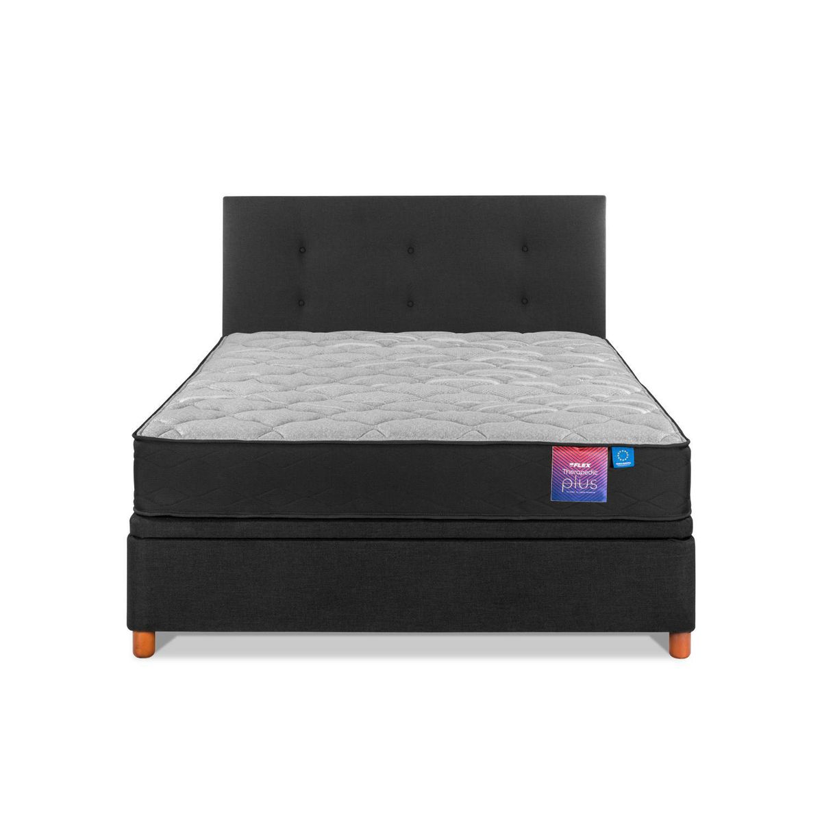 FLEX - Cama Baúl 2 plazas Box Spring Therapedic Plus Negro