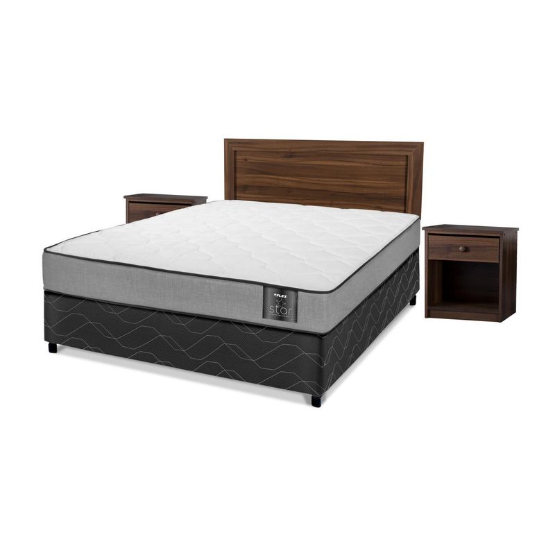 FLEX - Cama 2 Plazas Americana Star Gris