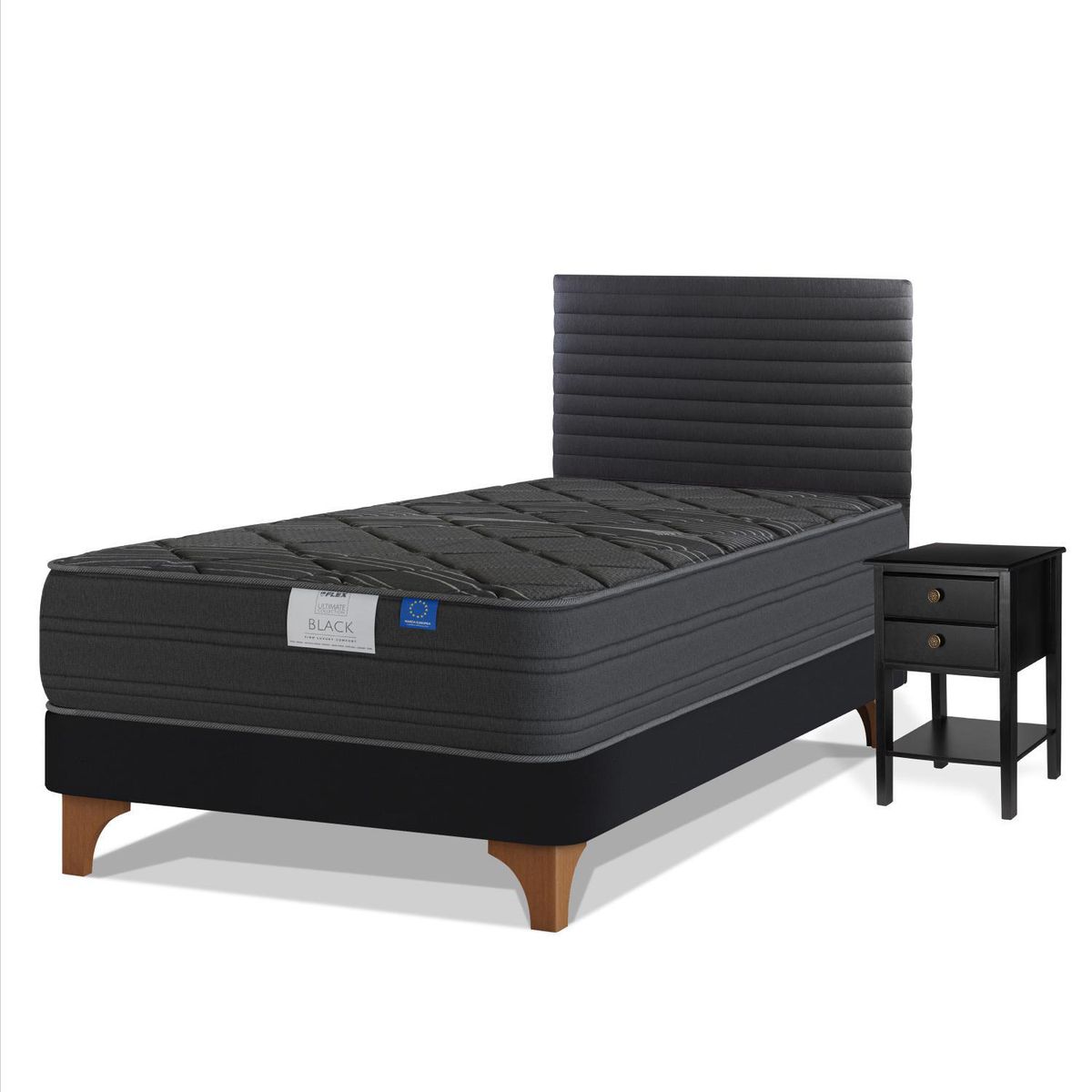 FLEX - Cama 1.5 plazas Europea Black Grafito