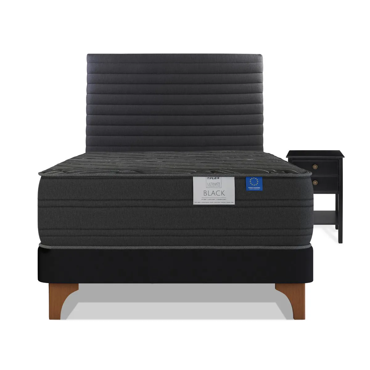 FLEX - Cama 1.5 plazas Europea Black Grafito