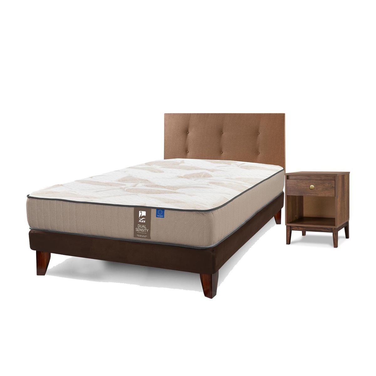 FLEX - Cama 1.5 plazas Europea Dual Sensity Café