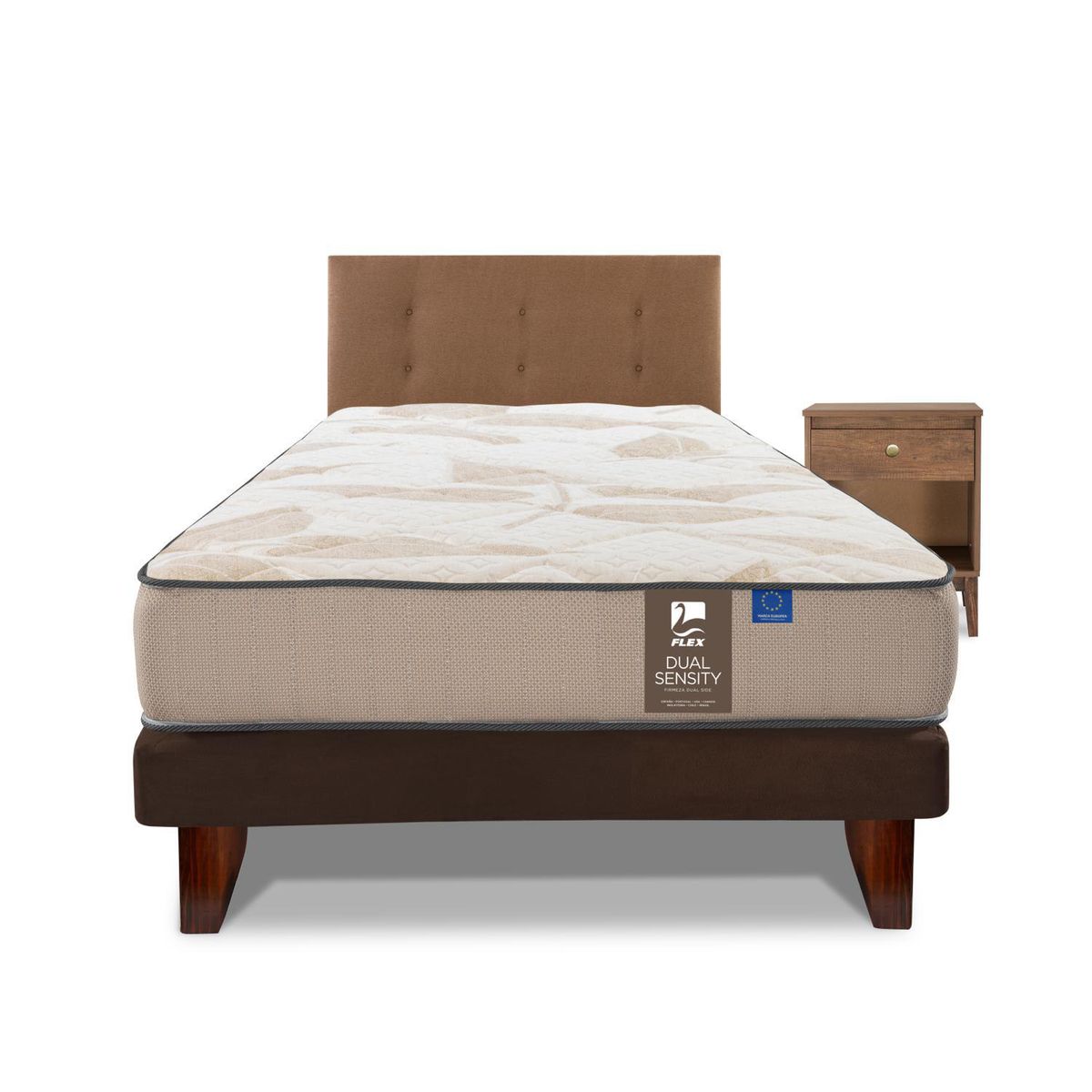 FLEX - Cama 1.5 plazas Europea Dual Sensity Café