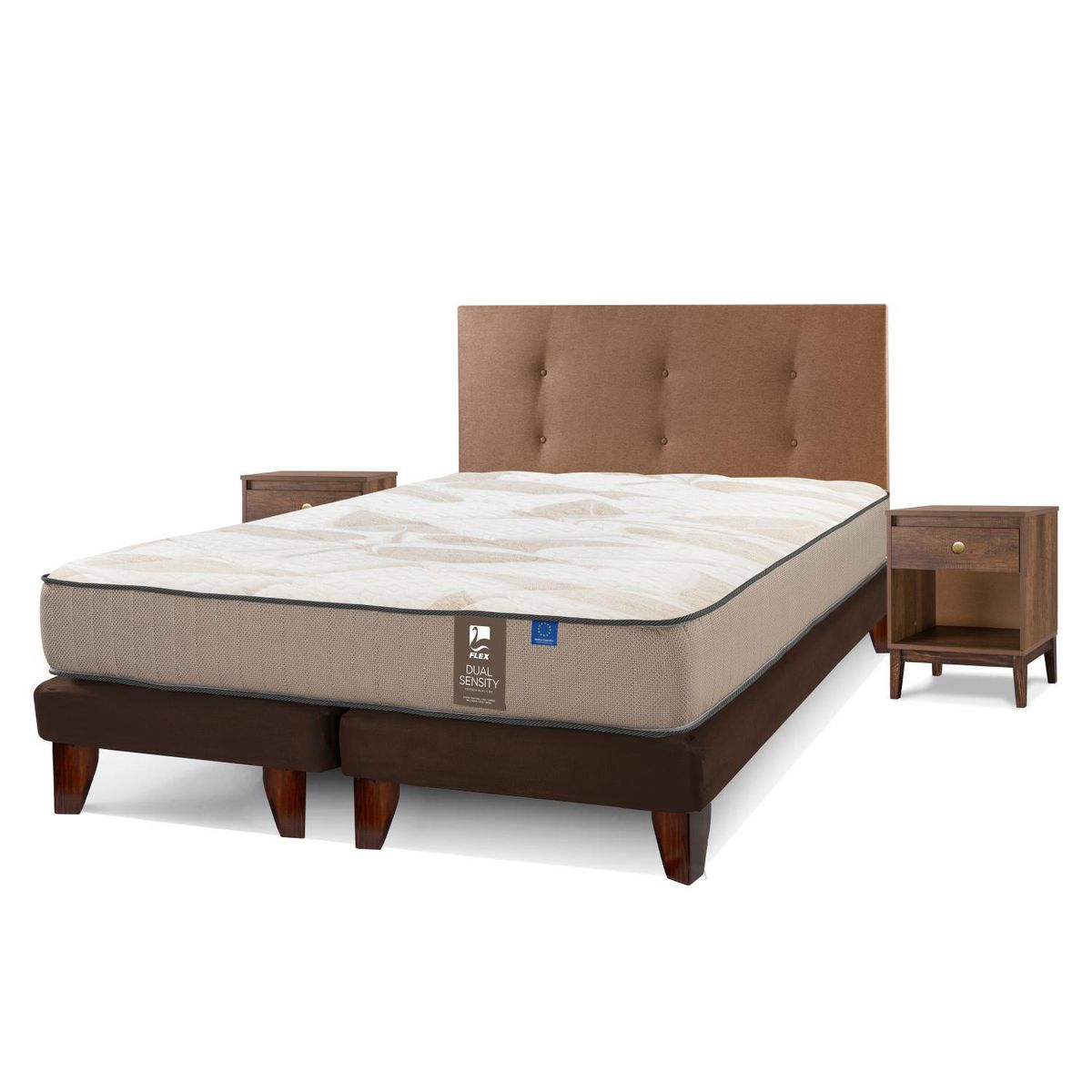 FLEX - Cama 2 plazas Europea Dual Sensity Café