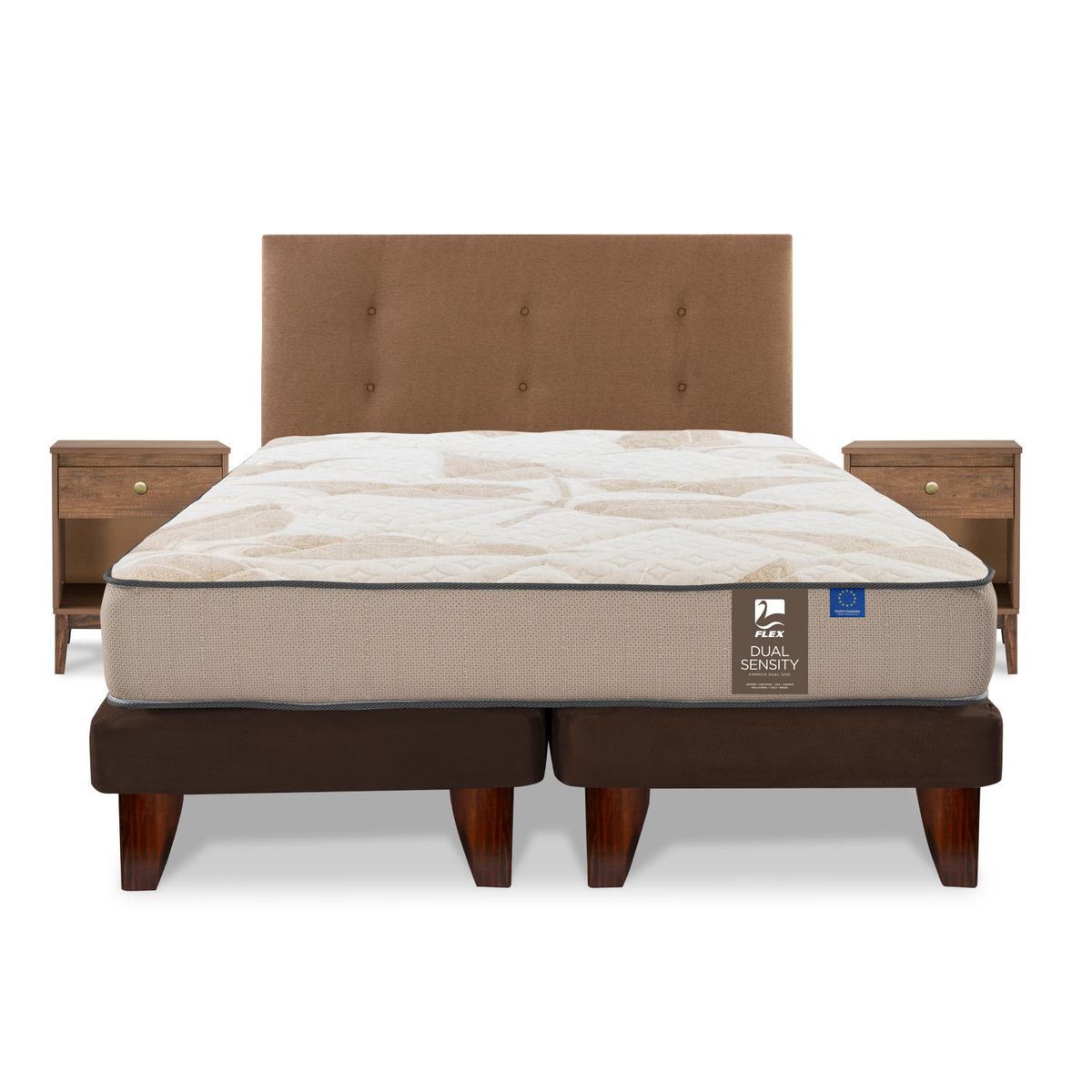 FLEX - Cama 2 plazas Europea Dual Sensity Café