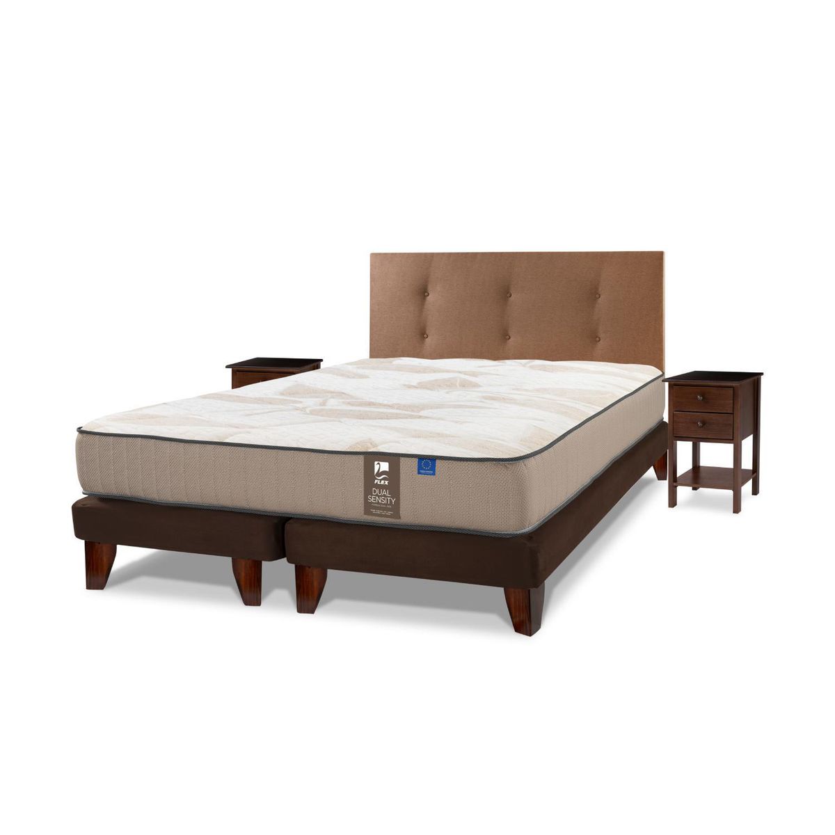 FLEX - Cama 2 plazas Europea Dual Sensity Café