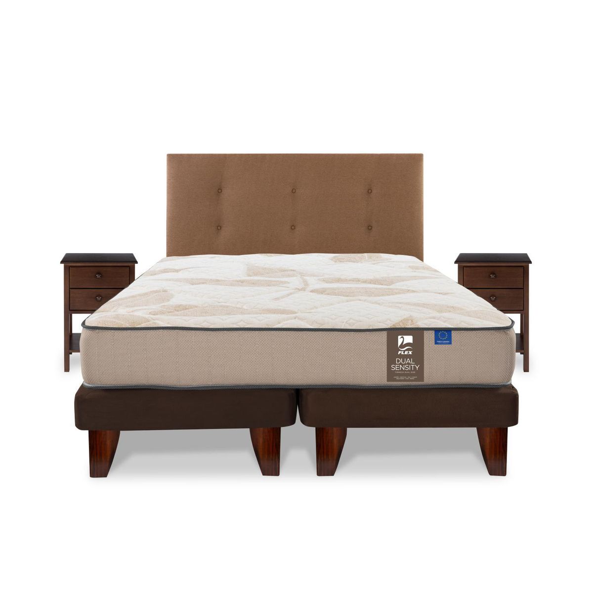 FLEX - Cama 2 plazas Europea Dual Sensity Café