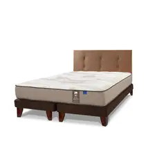 FLEX - Cama Europea Dual Sensity 2 Plaza Box/Respaldo Royal Café