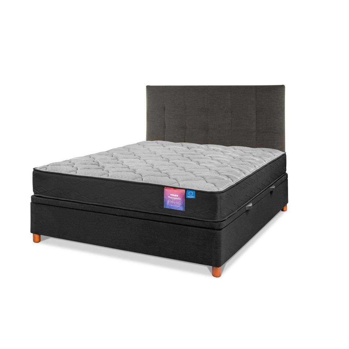 FLEX - Cama Baúl 2 plazas de Estructura Therapedic Plus Negro