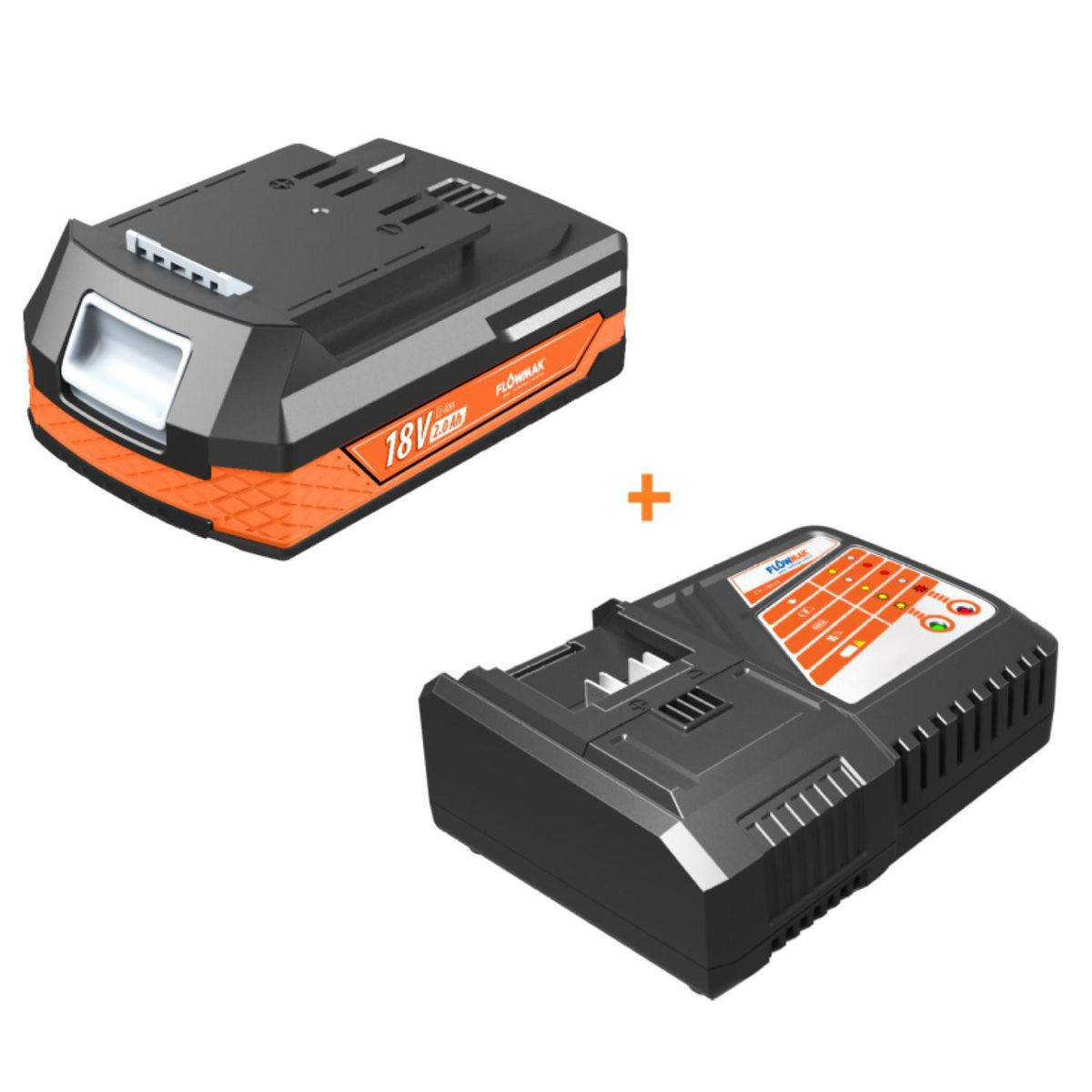 FLOWMAK - Esmeril angular 45pulg 18v batería 4ah y cargador disco 115mm/125mm
