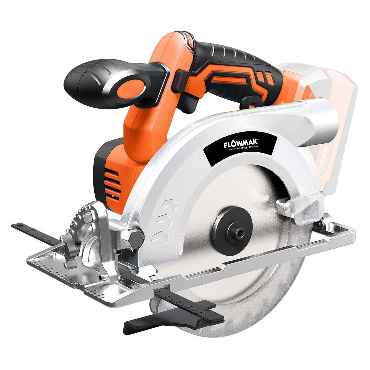 FLOWMAK - Sierra circular 6 1/2'' 18v 3800rpm capacidad corte en ángulo