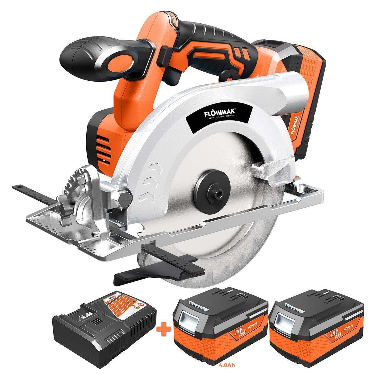 FLOWMAK - Sierra circular cargador y 2 baterías