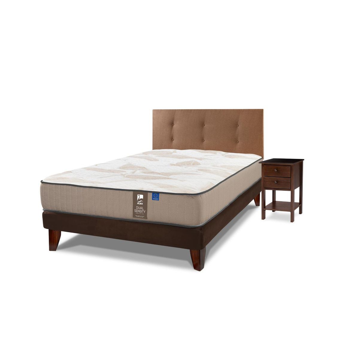 FLEX - Cama 1.5 plazas Europea Dual Sensity Café