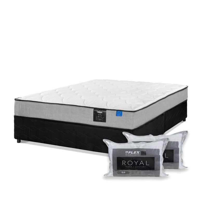 FLEX - Cama 2 Plazas Americana Star Gris