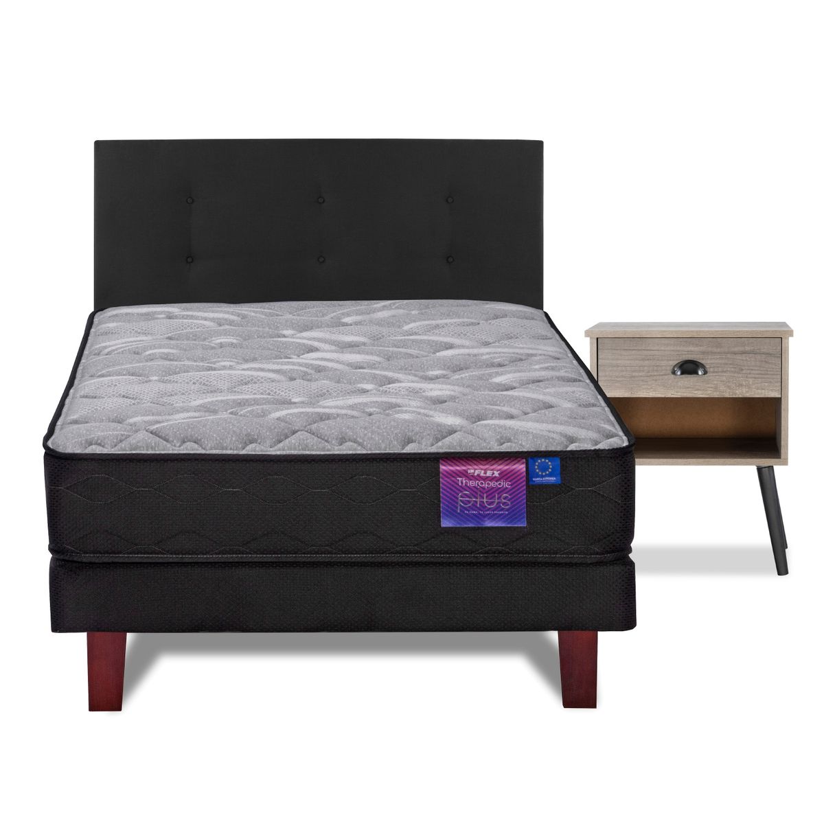 FLEX - Cama 1.5 plazas Europea Therapedic Plus Negro