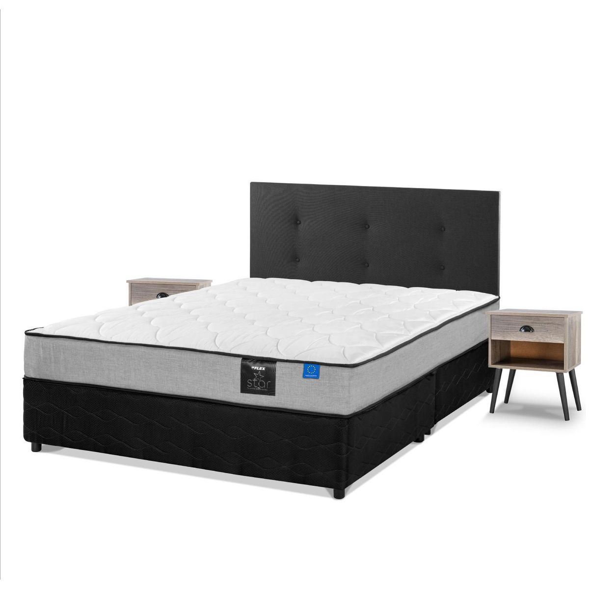 FLEX - Cama 2 plazas Americana Star Gris