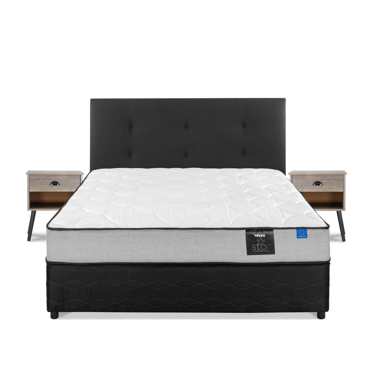 FLEX - Cama 2 plazas Americana Star Gris
