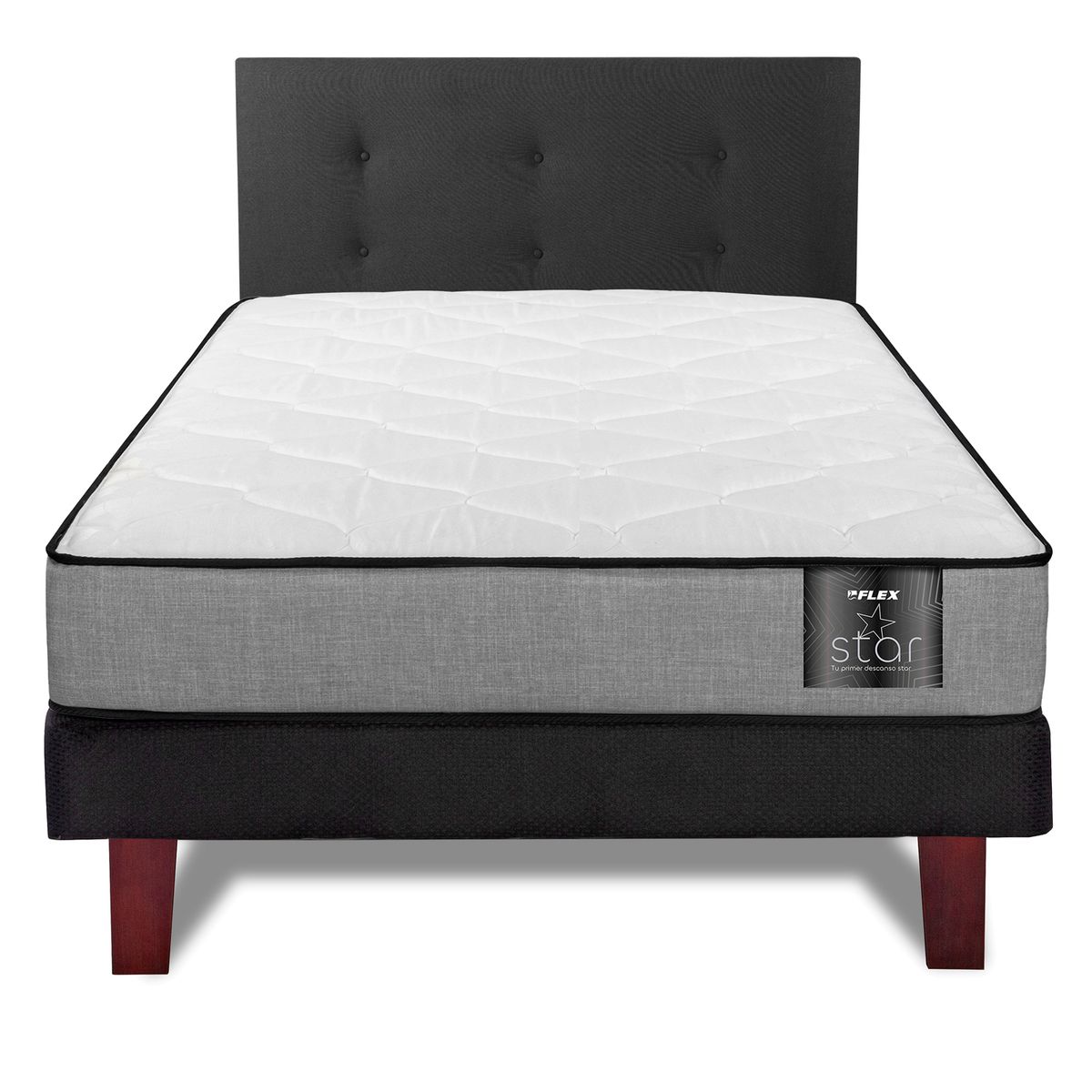 FLEX - Cama 1.5 plazas Europea Star Gris