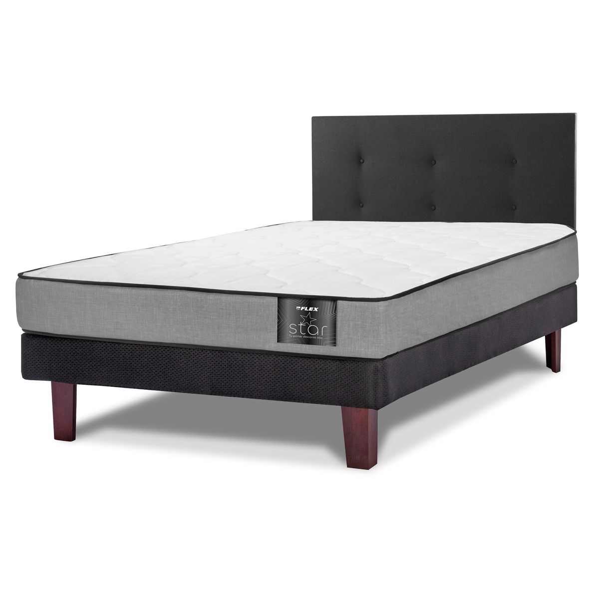 FLEX - Cama 1.5 plazas Europea Star Gris