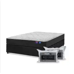 FLEX - Cama Americana Therapedic Plus 2 Plazas Base Dividida/Set Almohadas