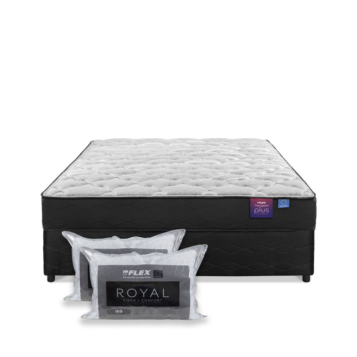 FLEX - Cama 2 plazas Americana Therapedic Plus Negro