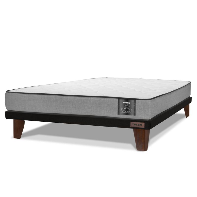 FLEX - Cama Europea 2 plazas Star  Gris