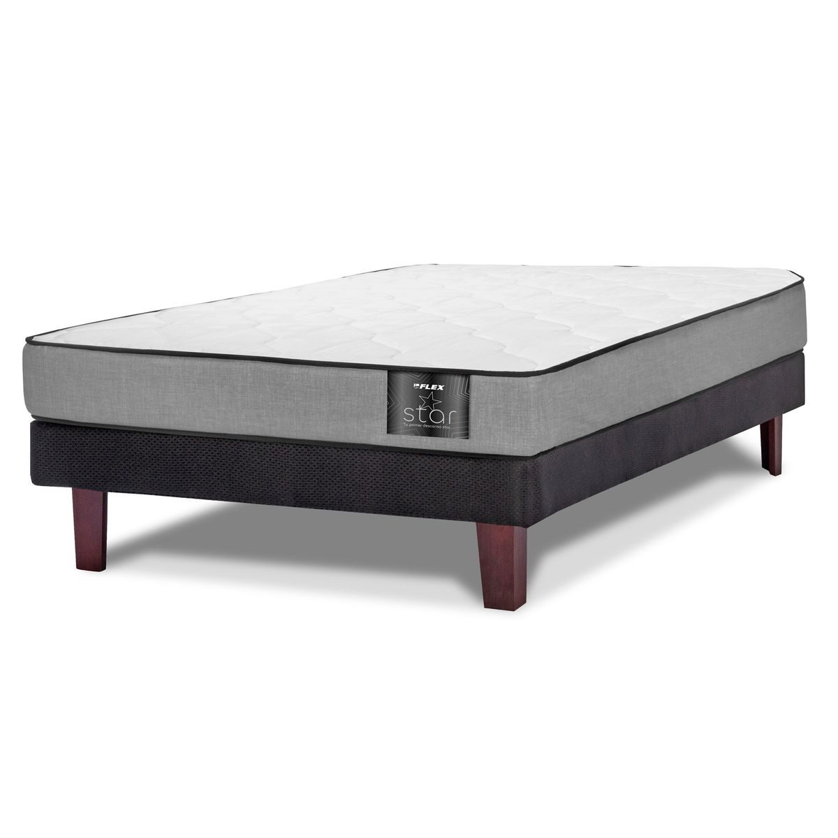 FLEX - Cama 1.5 plazas Europea Star Gris