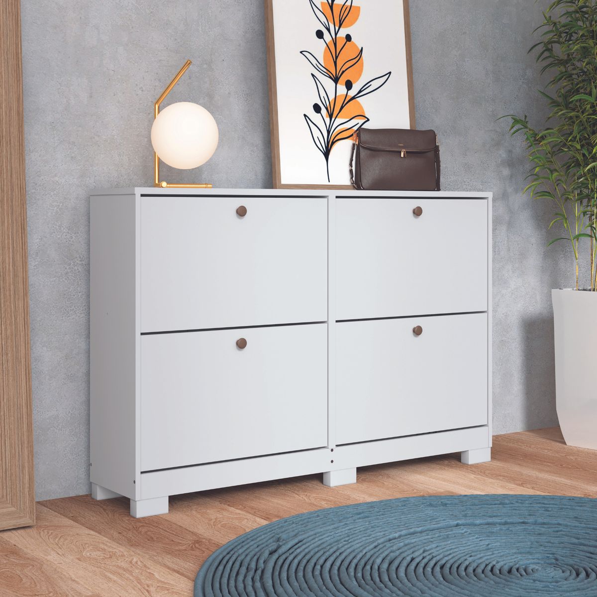 ONESSTA - Zapatera MDP 2 Nivel(es) 135x92x30 cm Blanco