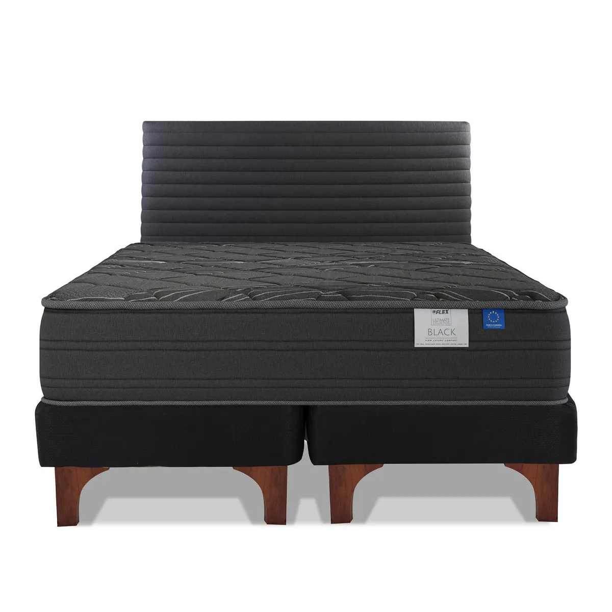 FLEX - Cama 2 plazas Europea Black Grafito