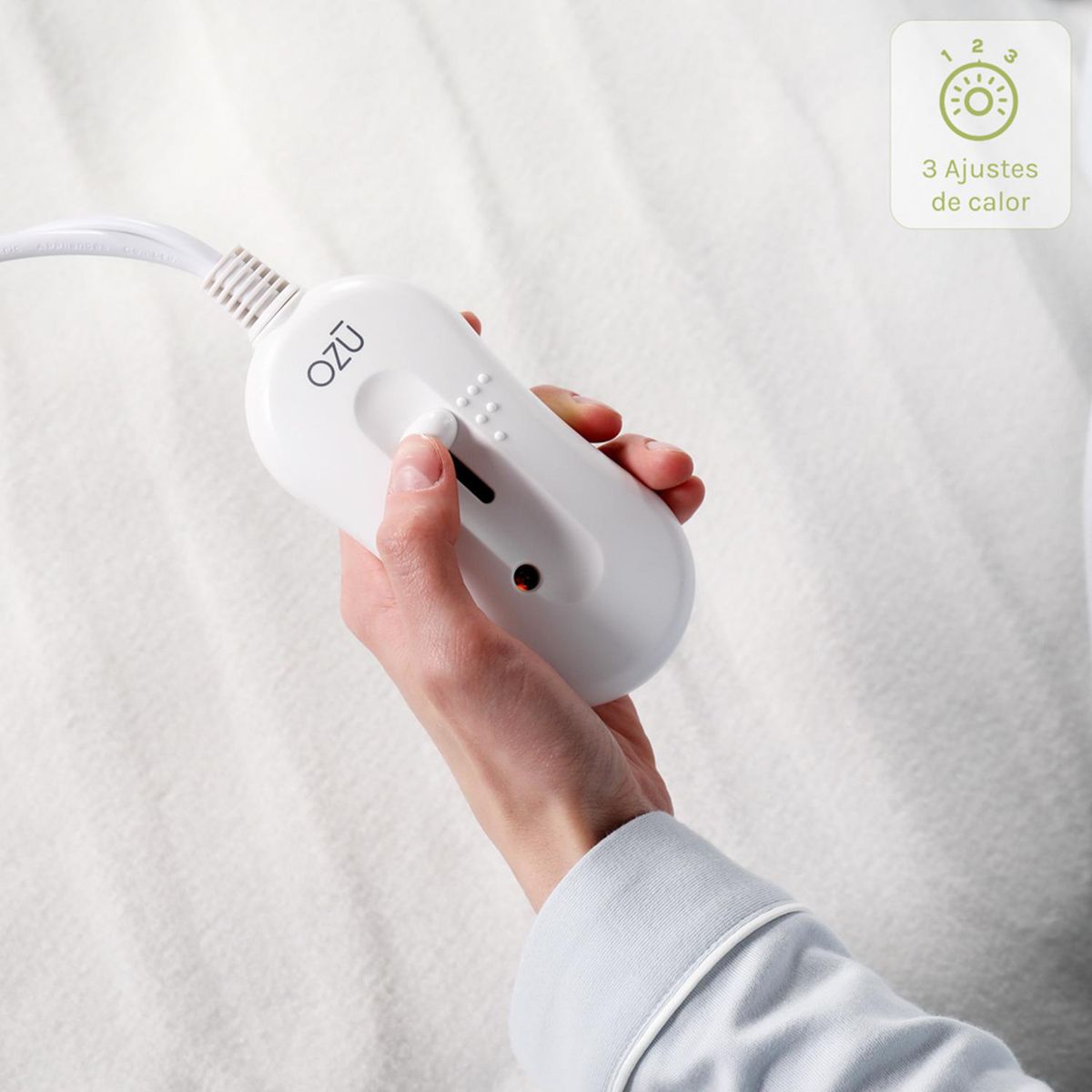 OZU - Calientacamas Eléctrica Poliéster 1 plaza 60 W Blanco