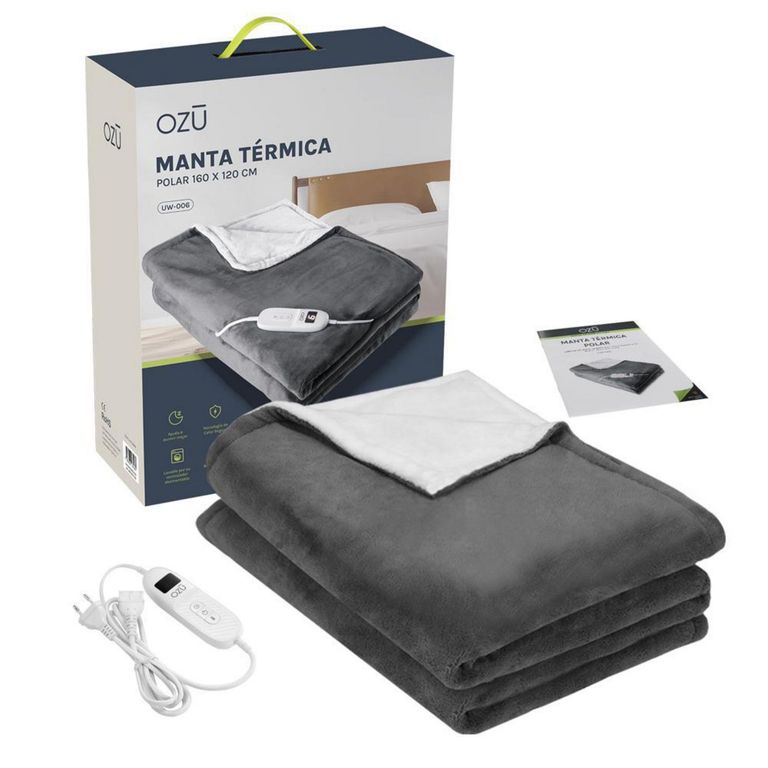 Frazadas Eléctrica Polar 2 plazas 160 W Gris